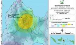 Gempa bumi  magnitudo 5,1 yang terjadi di Kota Bengkulu. (Foto peta: BMKG)