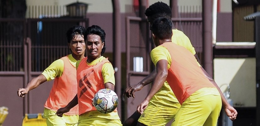 Pemain Arema FC saat menjalani sesi latihan di Jakarta (Foto: Twitter/@AremafcOfficial)