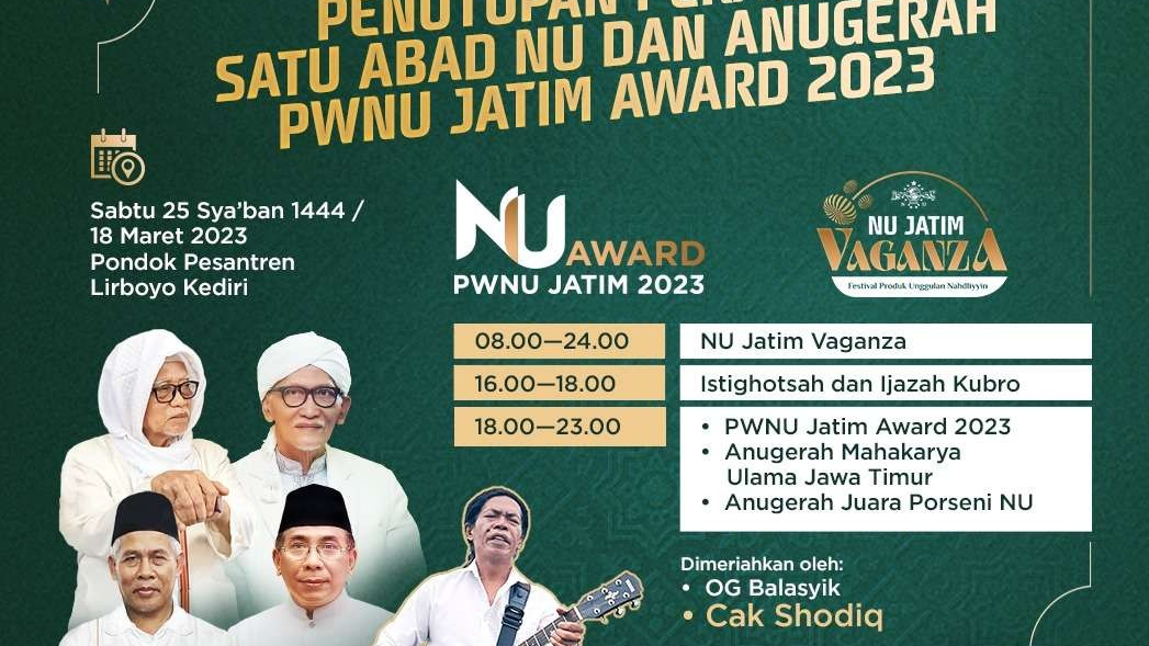 Penutupan Perayaan Satu Abad NU dan Anugerah PWNU Jatim Award 2023.