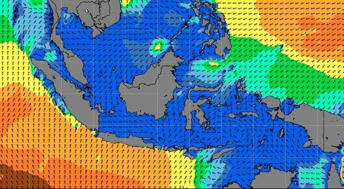 BMKG mengingatkan gelombang laut tinggi hingga empat meter berpotensi di perairan Indonesia. (Foto: bmkg.go.id)