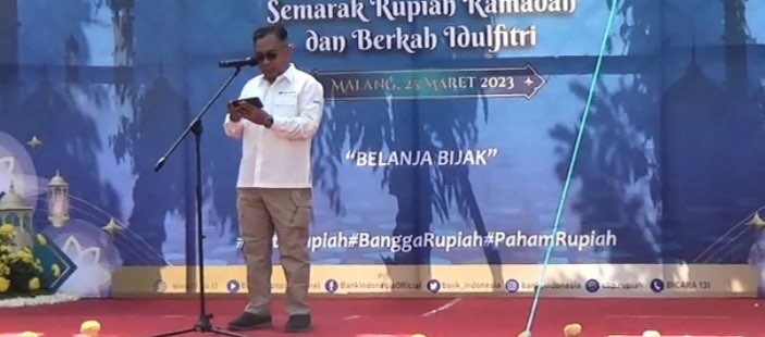 Kepala Kantor Perwakilan Bank Indonesia Malang, Samsun Hadi saat membuka acara Semarak Rupiah Ramadan (Foto: Malangkota.go.id)