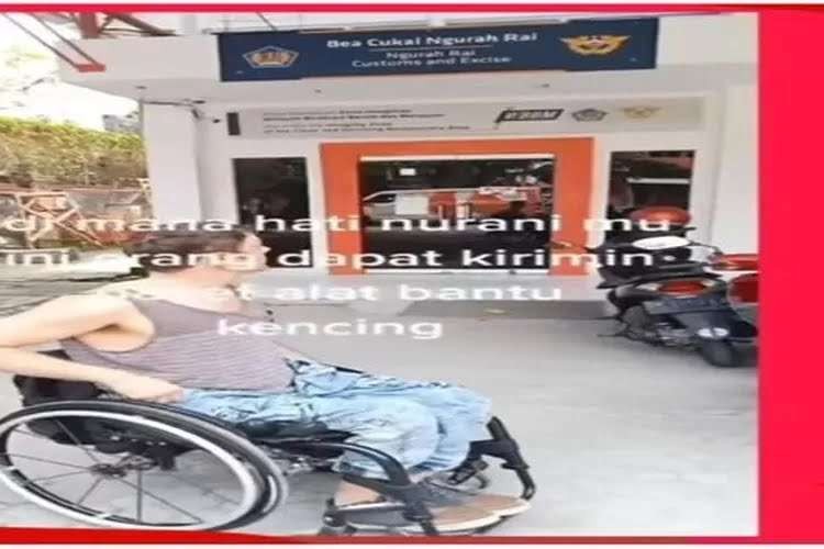 Sebuah video viral menunjukkan seorang Warga Negara Asing (WNA) disabilitas, yang menghadapi kesulitan saat hendak mengambil paket alat bantu kencing di Bea Cukai Bali. (Foto: Instagram)