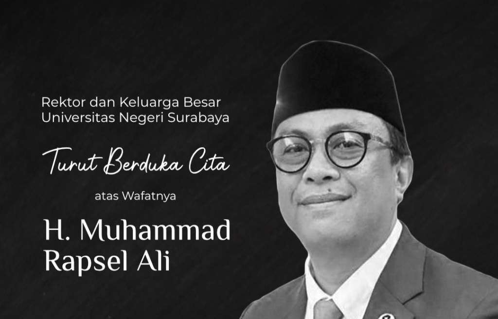 Ucapan bela sungkawa Unesa untuk almarhum Muhammad Rapsel Ali, menantu Wakil Presiden Ma'ruf Amin. (Foto: Humas Unesa)