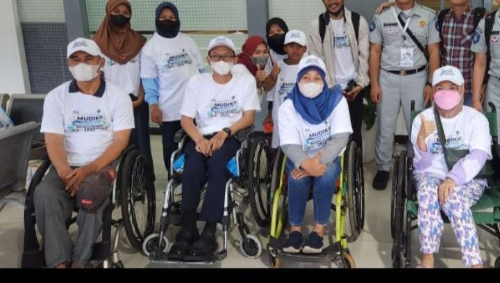 Penyandang disabilita mudik lebaran difasilitasi PT Jasa Raharja ( foto: Dok JR)