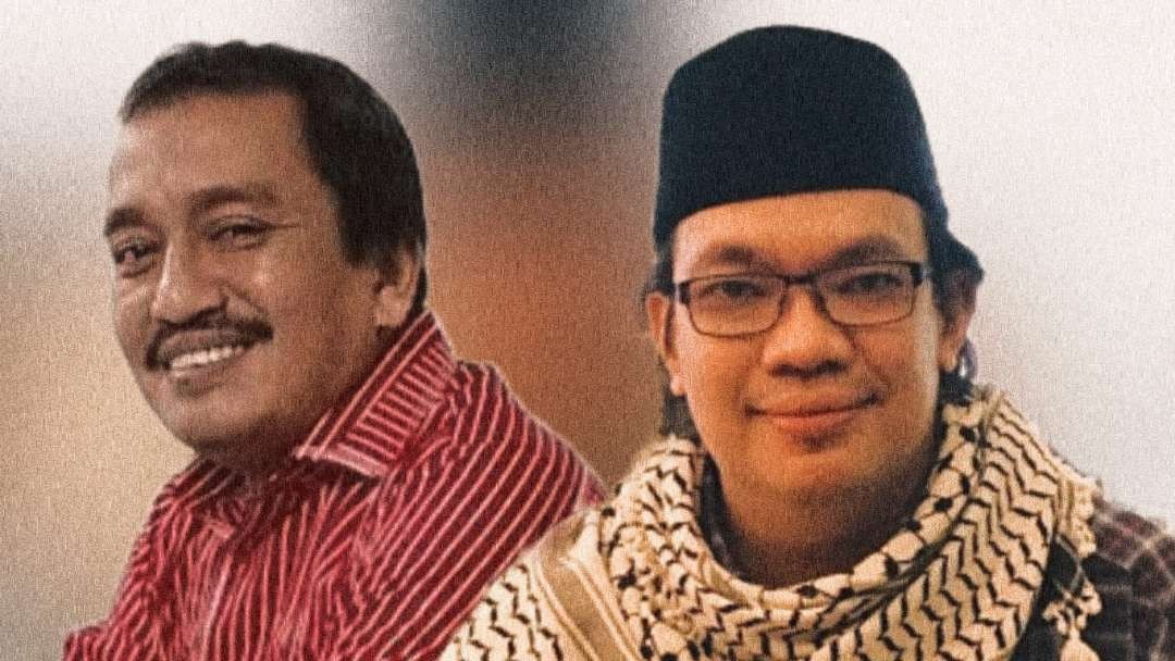Prof Nadirsyah Hosen (berkopiah) dan Ma'mun Murod. (Foto: fa vidi/ngopibareng.id)