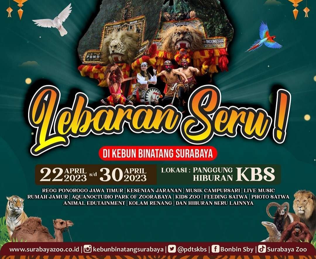 Kebun Binatang Surabaya (KBS) menggelar Lebaran Seru. (Foto: Instagram @kebunbinatangsurabaya)