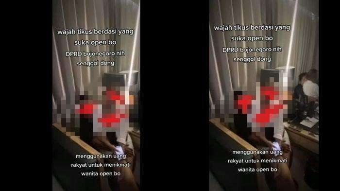 Oknum anggota DPRD Bojonegoro, Jawa Timur, viral usai foto pria mangku purel beredar luas di media sosial. (Foto: TikTok)