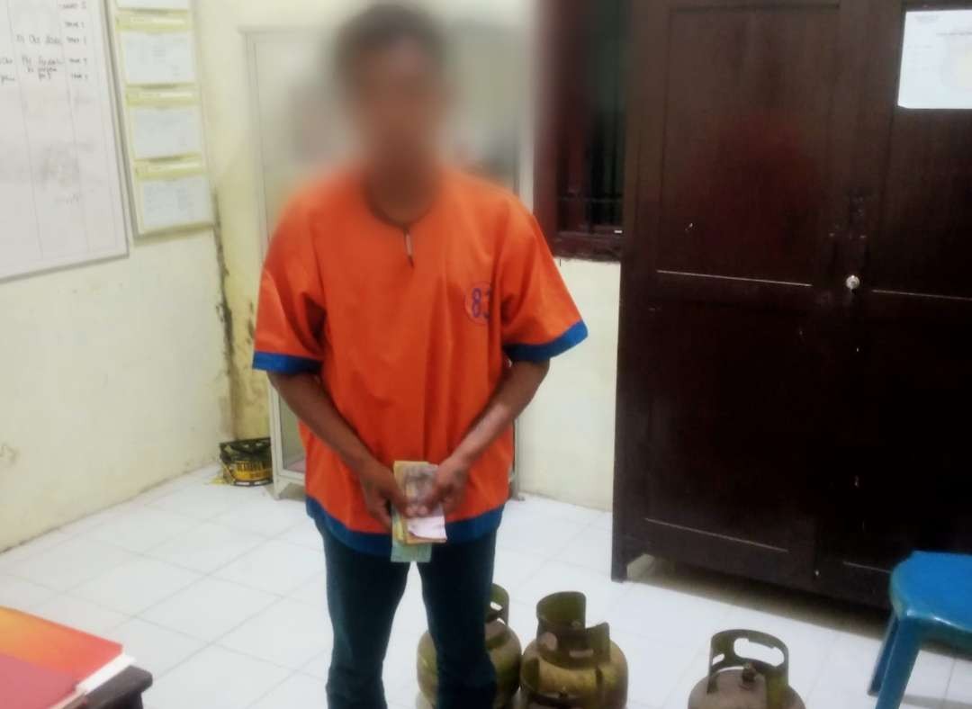 SM pelaku pencurian tabung gas elpiji 3 kg. (Foto: Istimewa)
