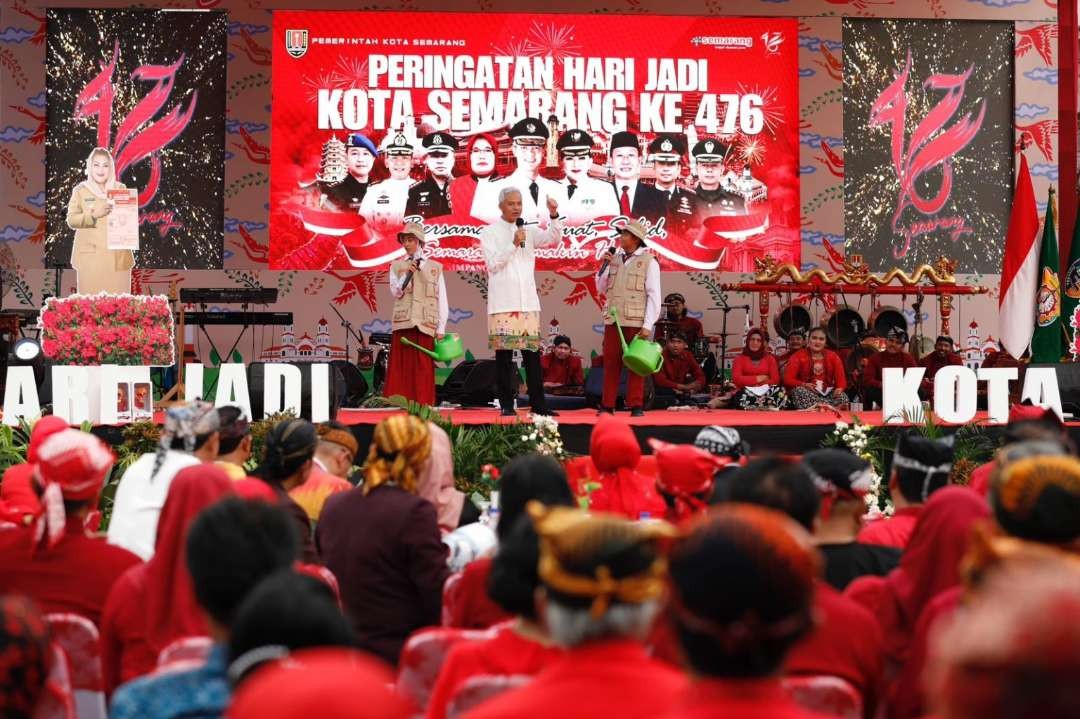 Gubernur Jawa Tengah, Ganjar Pranowo menghadiri, acara perayaan Hari Jadi Kota ke-476 Semarang, Selasa 2 Mei 2023. (Foto: Humas Jateng(