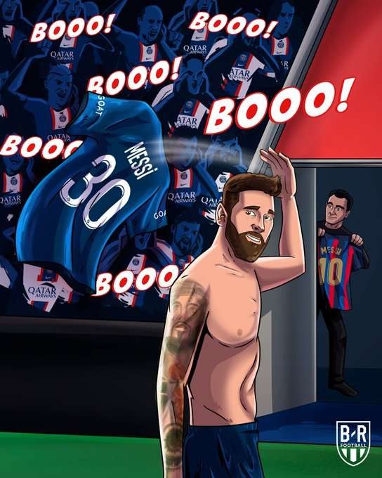 Masa depan Lionel Messi dengan PSG belum.jelas. Beredar rumor, ia digaet klub Arab Saudi, Al Hilal. (Ilustrasi: Twitter @brfootball)