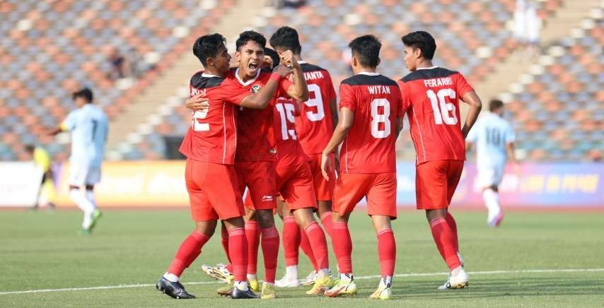 Timnas Indonesia U-22 saat melibas Myanmar 5-0 dalam laga kedua Grup A SEA Games 2023. (Foto: PSSI)