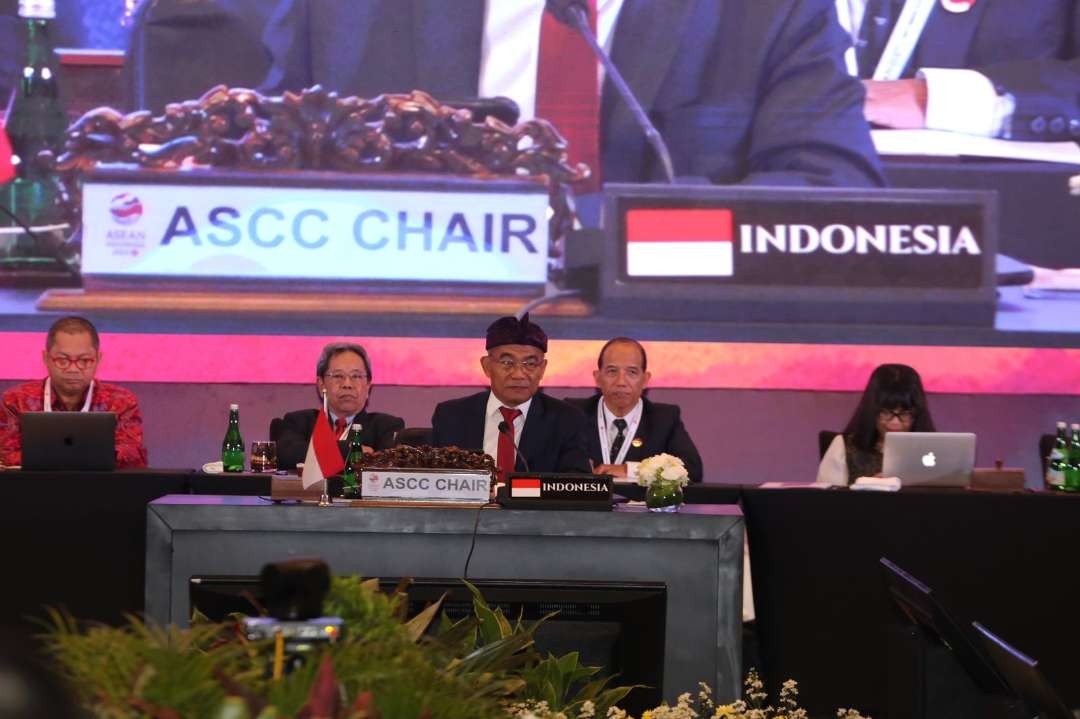Menko PMK Muhadjir Effendy memimpin sidang ASEAN Socio-Cultural Community (ASCC) Council atau Dewan Menteri Pilar Sosial Budaya ASEAN, di Hotel, Sofitel Nusa Dua, Bali, pada Senin, 8 Mei 2023. (Foto: istimewa).
