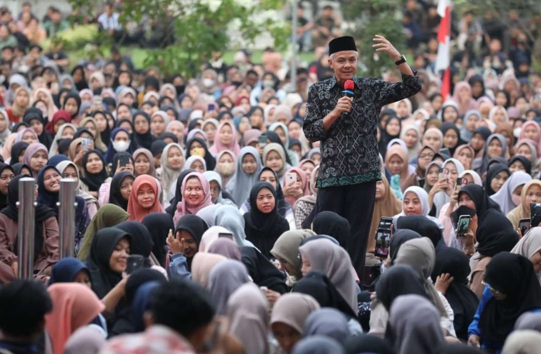 Gubernur Jawa Tengah, Ganjar Pranowo menjadi pembicara kuliah umum di UIN Gus Dur Pekalongan, Selasa 9 Mei 2023. (Foto: Istimewa)