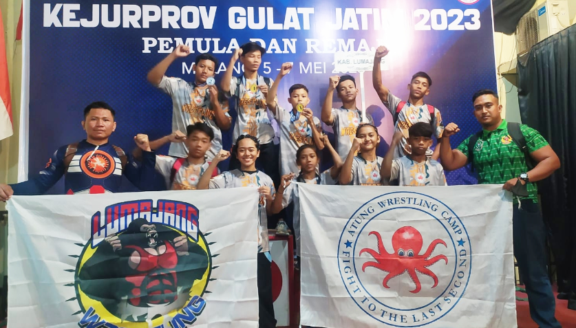 Prestasi diraih atlet gulat Lumajang dalam ajang Kejuaraan Provinsi (Kejurprov) Jawa Timur, yang berlangsung di Malang, 5-7 Mei 2023. (Foto: Kominfo Lumajang)