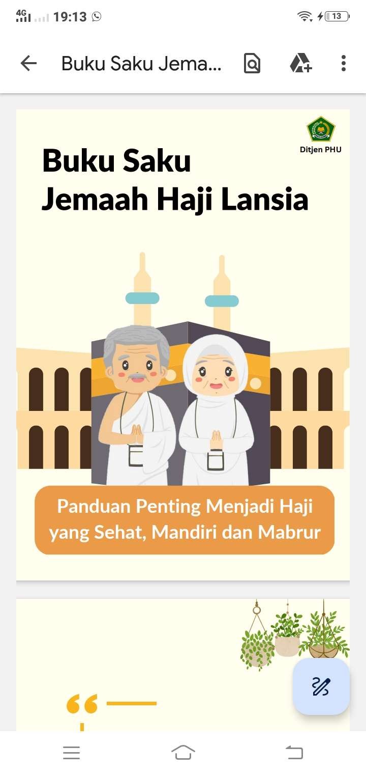 Direktorat Jenderal Penyelenggaraan Haji dan Umrah (PHU) Kementerian Agama merilis materi manasik khusus bagi jemaah haji lanjut usia (lansia). (Foto: Ilustrasi)