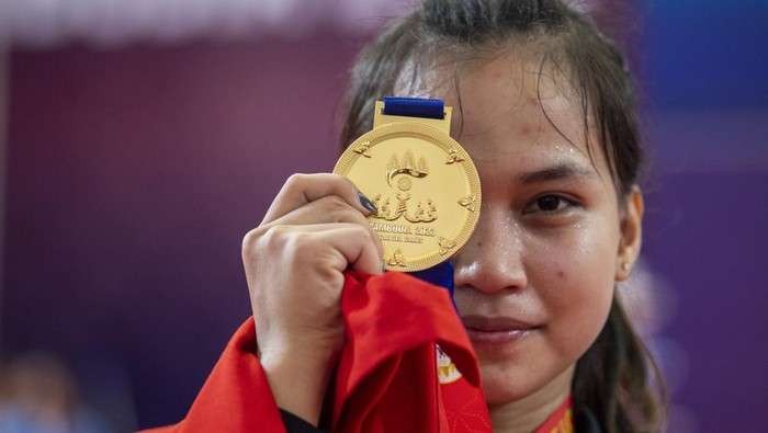 Juliana Klarisa sumbang emas ke-60 untuk Indonesia di SEA Games 2023. (Foto: Ant)