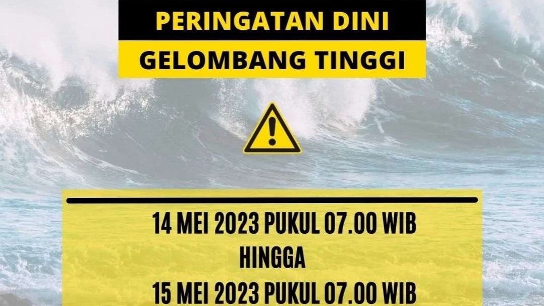 Waspada gelombang tinggi di berbagai perairan di Indonesia, Minggu-Senin, 14-15 Mei pukul 07.00 WIB. (Grafis: Instan: infobmkg)