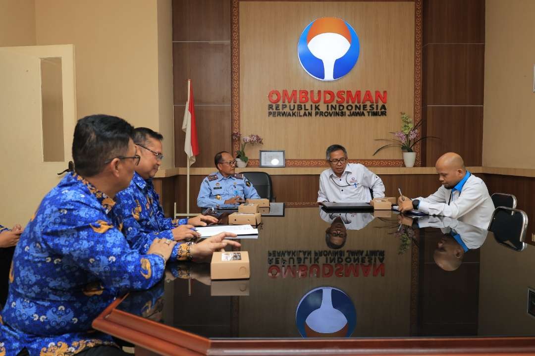 PertemuanKanwil Kemenkumham Jatim dengan Ombudsman RI Jatim, Senin 22 Mei 2023. (Foto: Humas Kemenkumham Jatim)