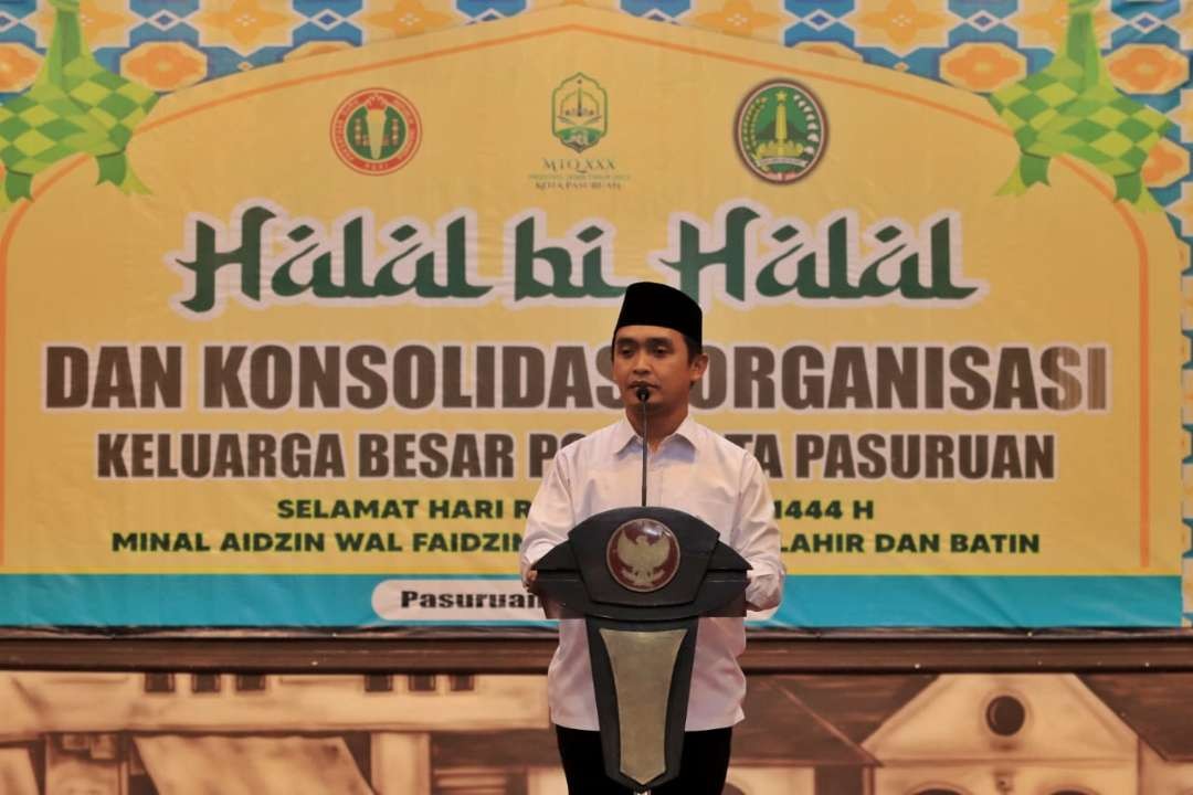 Wakil Walikota Pasuruan Adi Wibowo hadiri Halal Bi Halal dan Konsolidasi Organisasi Keluarga Besar PGRI Kota Pasuruan. (Foto: Humas Pemkot Pasuruan