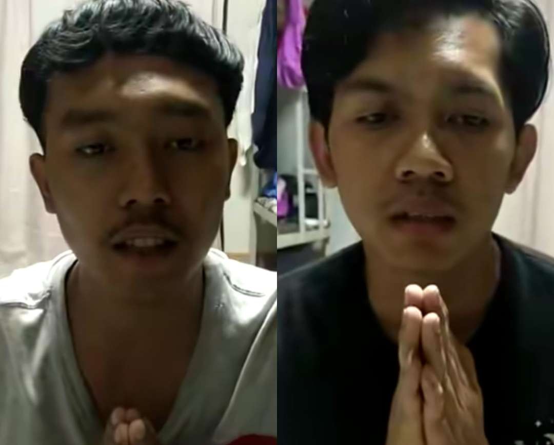 Dua pria asal Banyuwangi yang mengaku sebagai PMI di Myanmar (Foto: screenshot video tiktok @andre_aries )