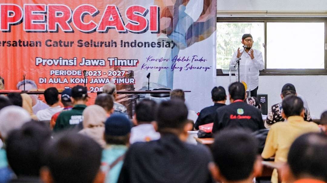 Bupati Sumenep, Achmad Fauzi terpilih sebagai Ketua Percasi Jatim periode 2023-2027 dalam Musprov Percasi Jatim di Gedung KONI Jatim, Surabaya, Minggu 28 Mei 2023. (Foto: Ist)