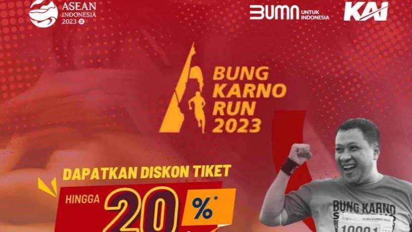Promo potongan harga atau diskon tiket hingga 20 persen untuk memeriahkan acara Bung Karno Run Blitar 2023 di Blitar. (Foto: PT KAI)