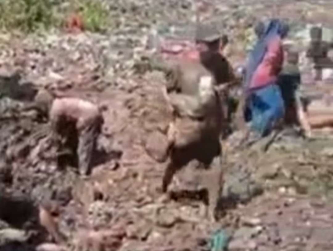 Viral warga memungut daging kerbau dari tempat pembuangan sampah di Kabupaten Bengkalis. (Foto: Instagram @fakta.indo)
