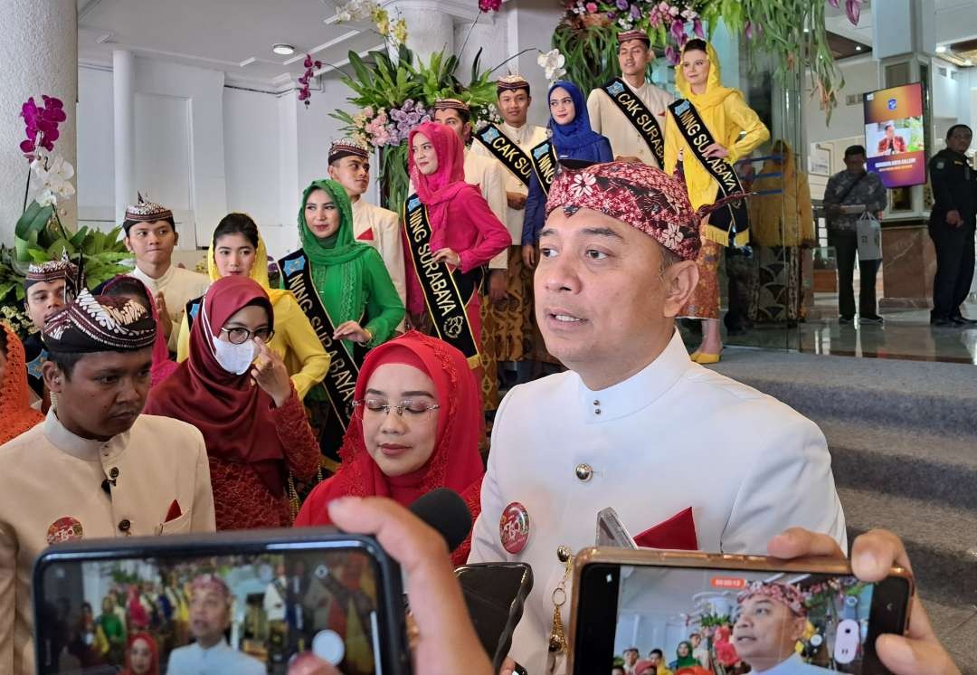 Walikota Surabaya, Eri Cahyadi saat ditemui di perayaan HJKS ke-730. (Foto: Pita Sari/Ngopibareng.id)