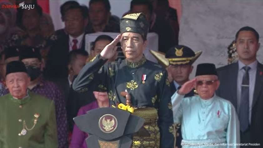Presiden Jokowi menjadi inspektur upacara peringatan Hari Lahir Pancasila, Kamis 1 Juni 2023. (Foto: YouTube)