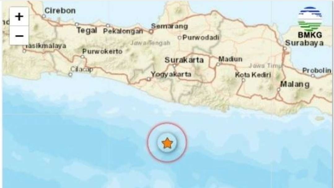 Gempa bumi di Yogyakarta, Kamis 8 Juni 2023. (Foto: Twitter)
