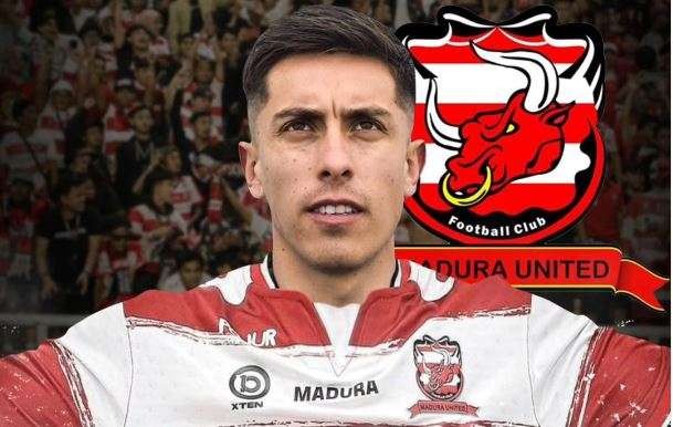Francisco Rivera sebagai rekrutan asing terbaru Madura United. (Foto: Instagram Madura United)