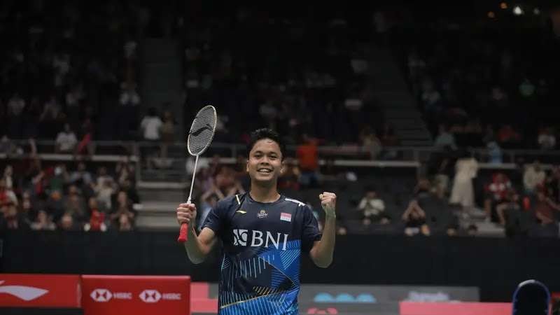 Tunggal putra Indonesia Anthony Sinisuka Ginting juara Singapore Open 2023. (Foto: PBSI)