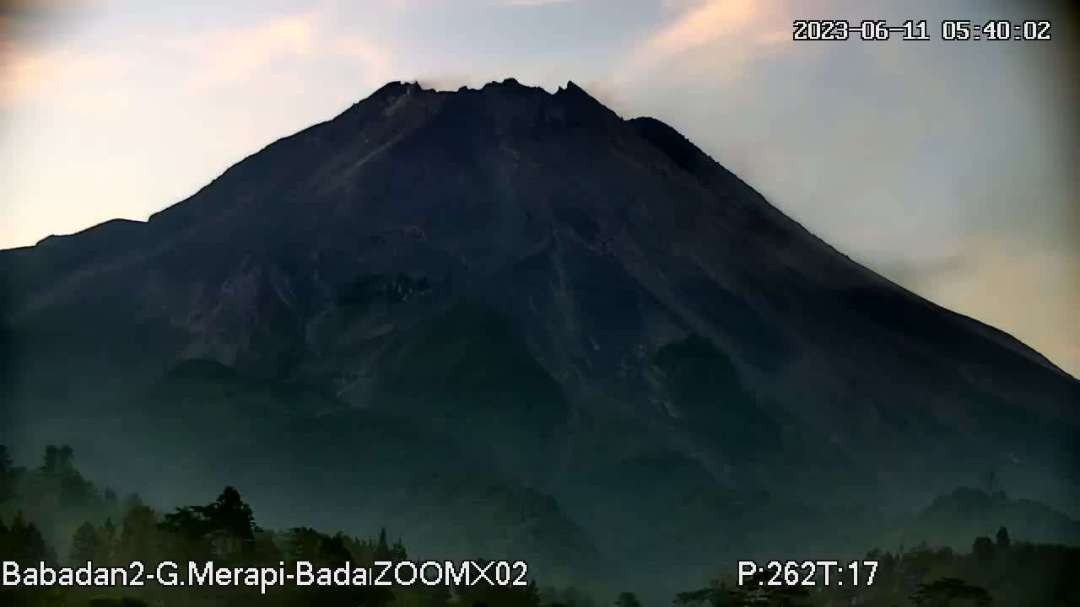 Pos Pengamatan Gunung Merapi di Babadan, Kecamatan Dukun, Kabupaten Magelang pada Minggu 11 Juni 2023.(Foto: magma.esdm)
