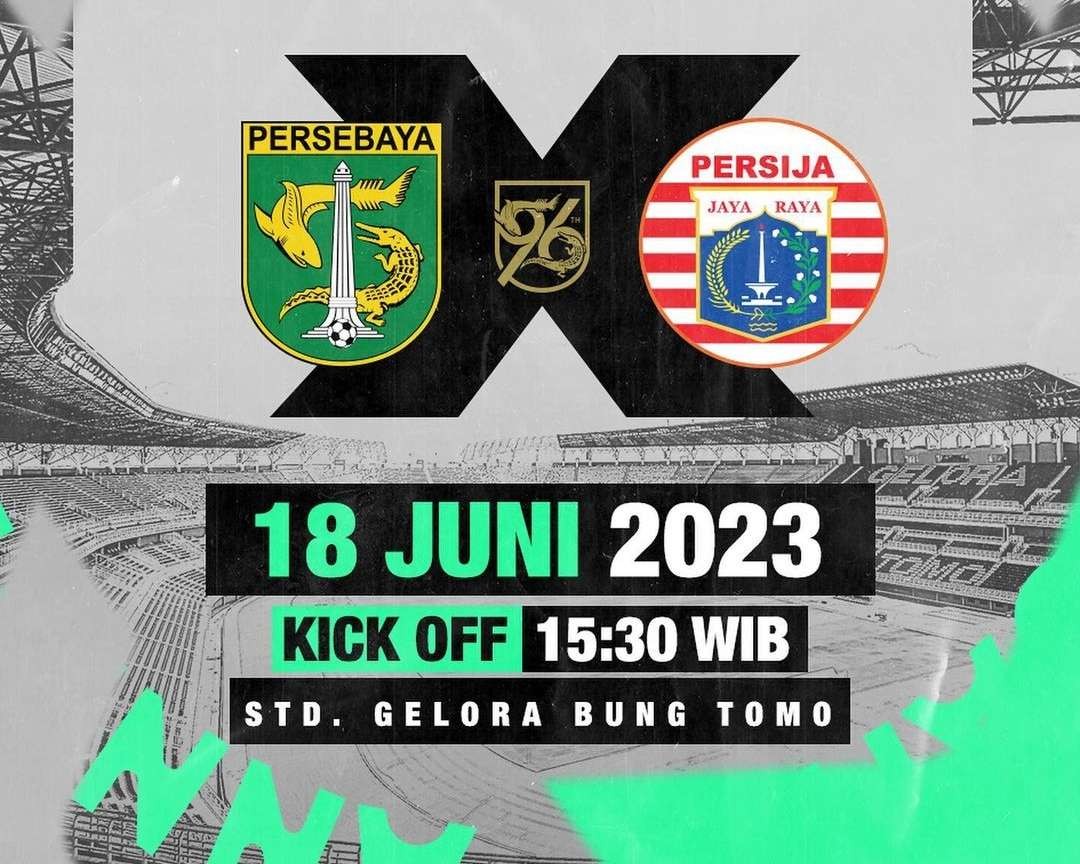Laga Persebaya Surabaya vs Persija Jakarta merayakan ulang tahun ke-96 klub kebanggan Kita Pahlawan. (Foto: Instagram Persebaya)