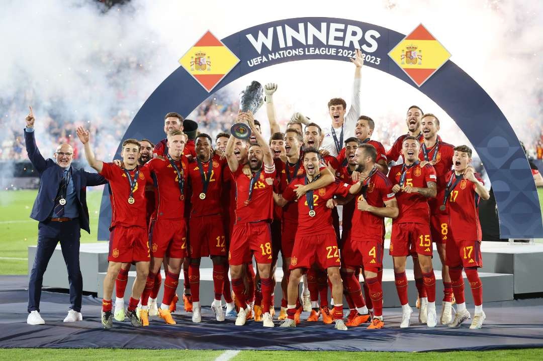 Spanyol sukses mengalahkan Kroasia dengan skor 5-4 lewat adu penalti UEFA Nations League 2022/2023. (Foto: Twitter UEFA)