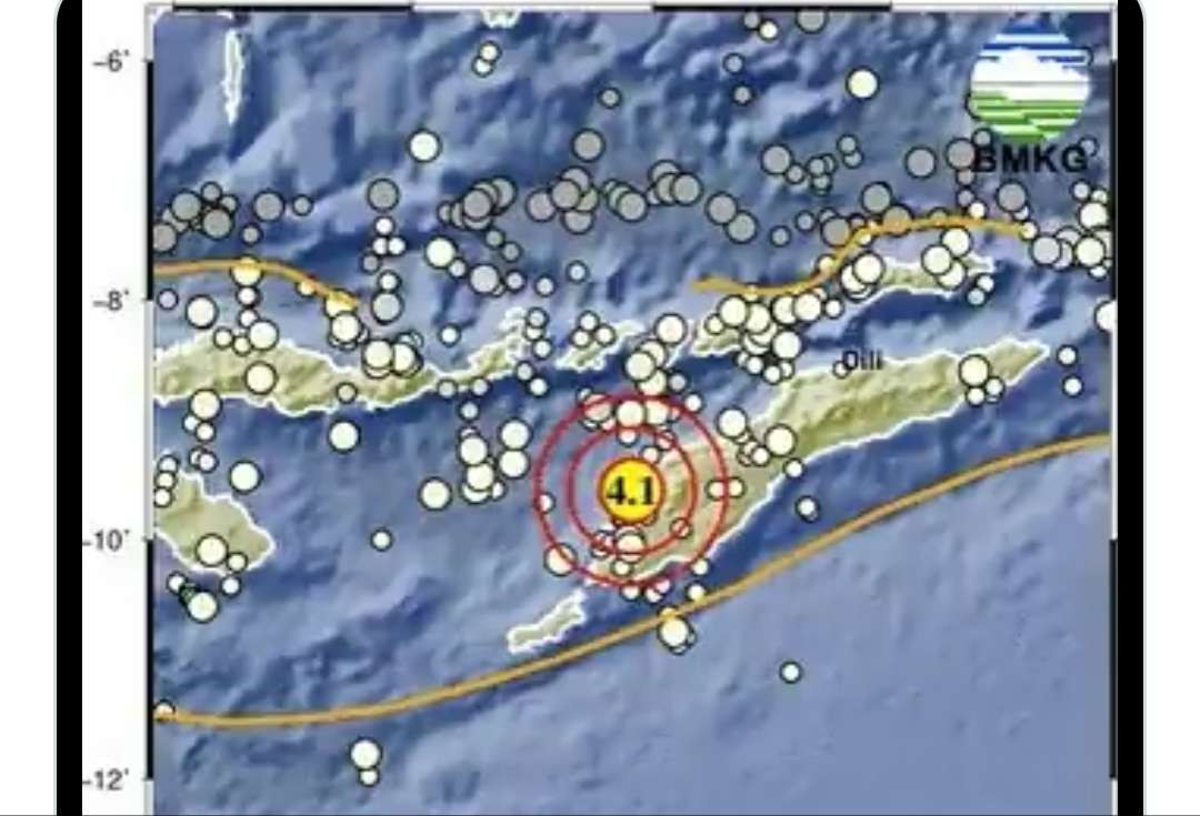 Gempa bumi di Kupang, Nusa Tenggara Timur, Rabu 21 Juni 2023. (Foto: Twitter BMKG)