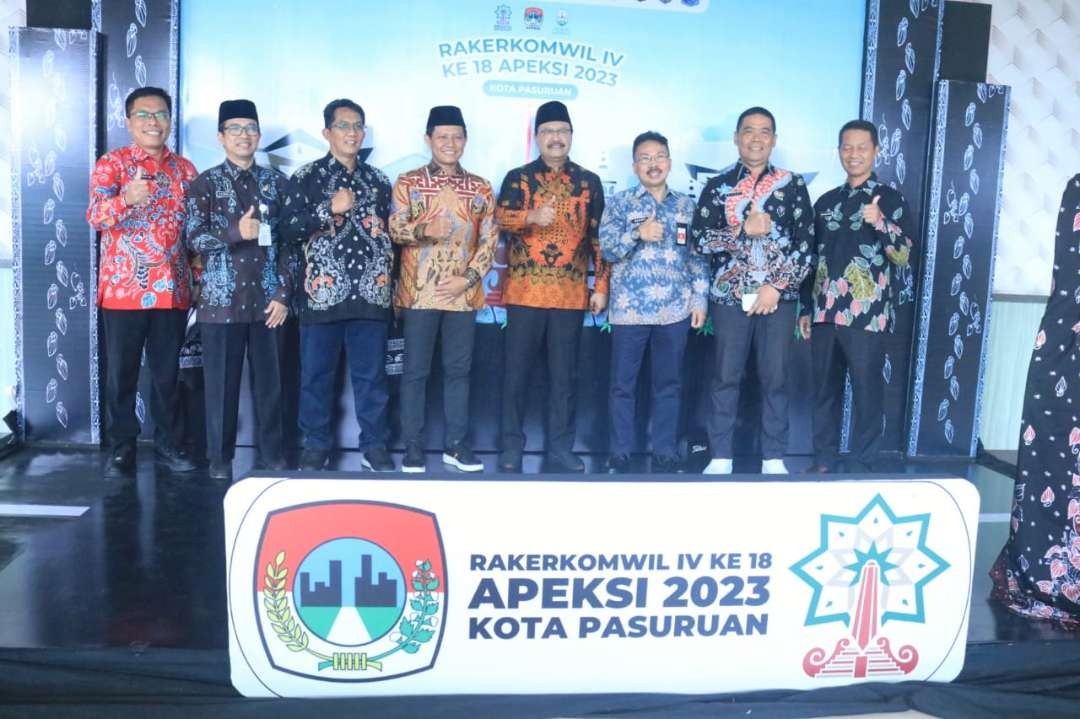 Kota Pasuruan menjadi tuan rumah Rapat Kerja Komisariat Wilayah (Rakerkomwil) IV Asosiasi Pemerintah Kota Seluruh Indonesia (Apeksi) ke-18 tahun 2023. (Foto: Humas Pemkot Pasuruan)