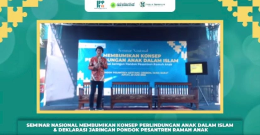 Ketua Umum Lembaga Perlindungan Anak Indonesia (LPAI), Seto Mulyadi memberikan materi dalam seminar nasional bertajuk Membumikan Konsep Perlindungan Anak dalam Islam (Foto: tangkapan layar)