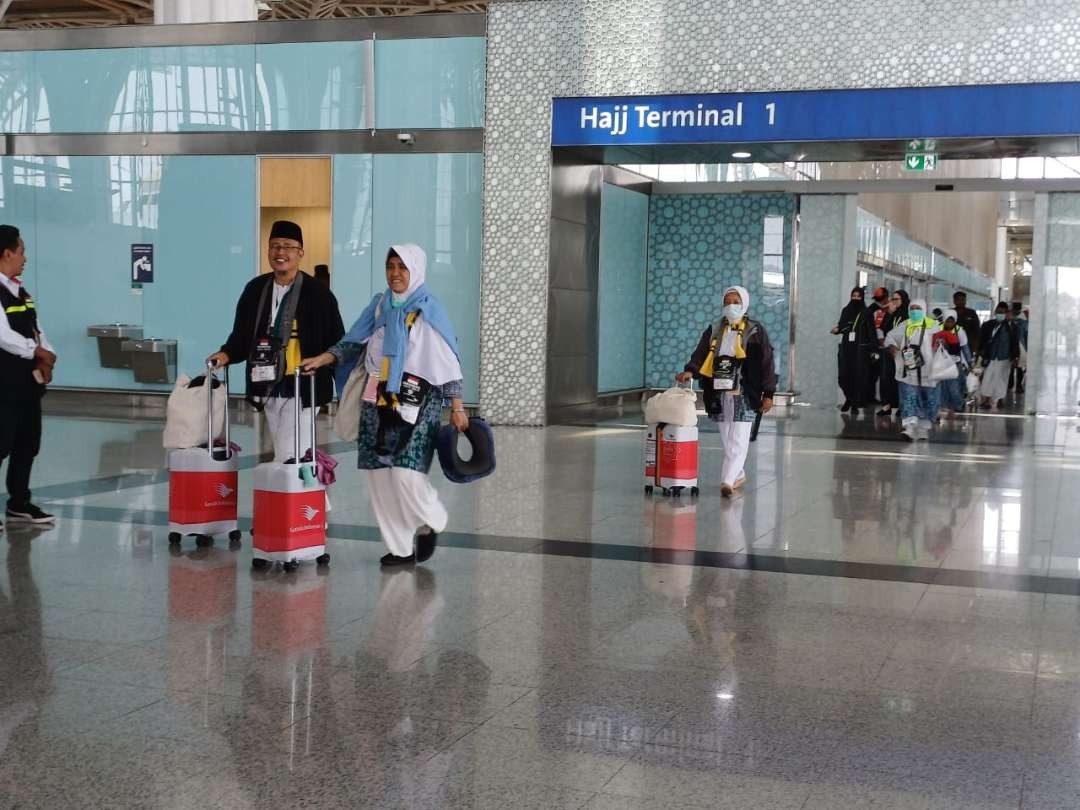 Kedatangan jemaah haji Indonesia kuota tambahan yang mendarat di Bandara Amir Muhammad bin Abdul Azis telah berakhir pada Jumat, 23 Juni 2023 pukul 01.05 Waktu Arab Saudi. (Foto: Istimewa)
