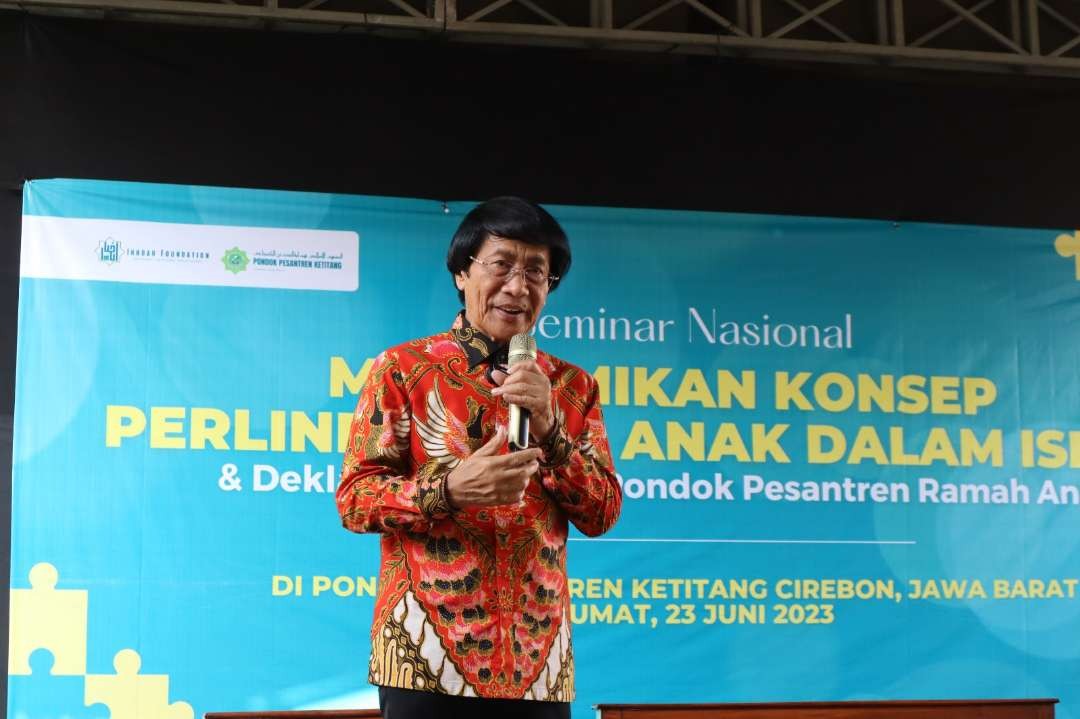Ketua Umum Lembaga Perlindungan Anak Indonesia (LPAI) Seto Mulyadi  pada Deklarasi Jaringan Pondok Pesantren Ramah Anak (JPPRA) di Pondok Pesantren Ketitang Cirebon, Jumat, 23 Juni 2023. (Foto: jppra)