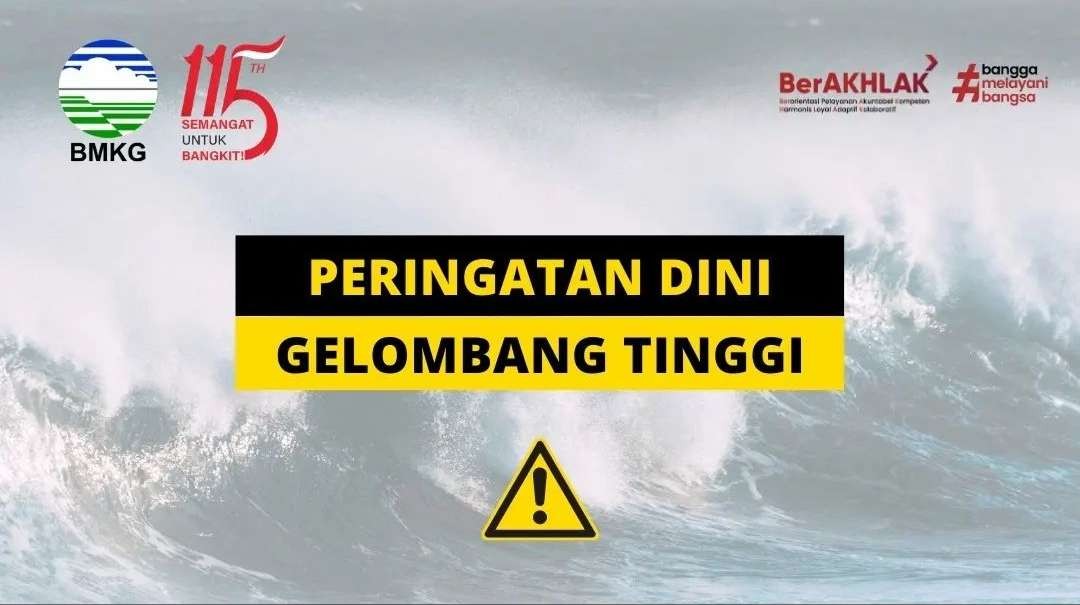 Peringatan dini gelombang tinggi di perairan Indonesia, Minggu sampai Selasa, 25-27 Juni 2023. (Ilustrasi: Instagram BMKG)