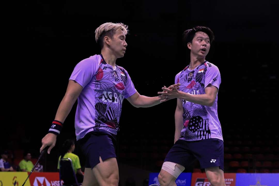 Pasangan ganda putra Marcus/Kevin absen di Jepang Open, Korea Open hingga Australia Open, setelah mundur dari Indonesia Open 2023. (Foto: Twitter)