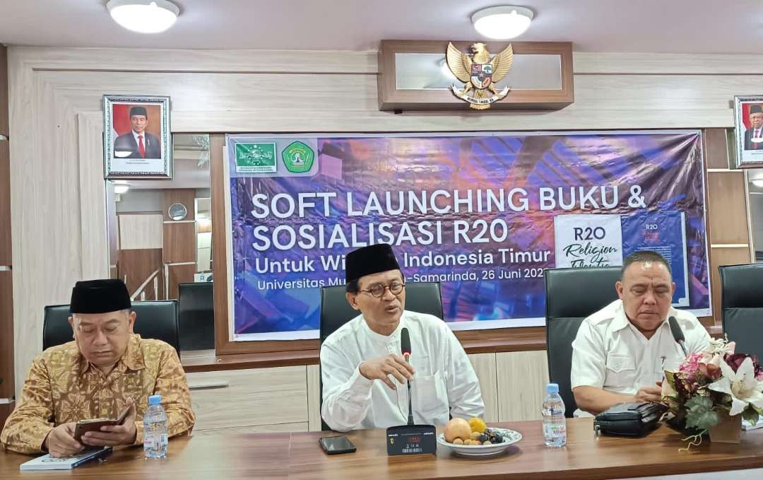 BPJI) Pengurus Besar Nahdlatul Ulama (PBNU) menggelar Soft Launching dan Sosialisasi Buku Religion Twenty (R20) di Universitas Mulawarman, Kota Samarinda. (Foto: LTN PBNU)