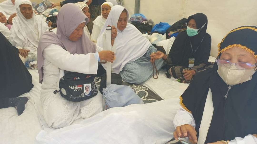 Almarhumah Wariah Binti Sanidi meninggal dunia di tenda perempuan di Mina, Makkah, Arab Saudi, sekira pukul 06.30 waktu setempat. (Foto: Media Center Haji)