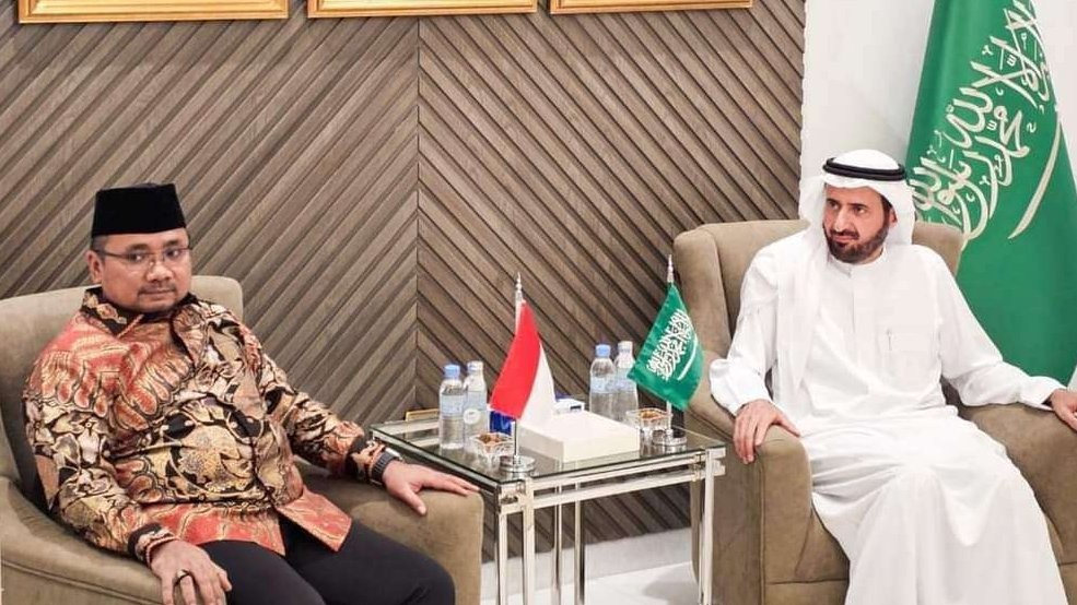 Pertemuan Menteri Agama Yaqut Cholil Qoumas dan Menteri Haji dan Umrah Arab Saudi Taufiq F Al Rabiah, Jumat 30 Juni 2023. (Foto: Humas Kemenag)