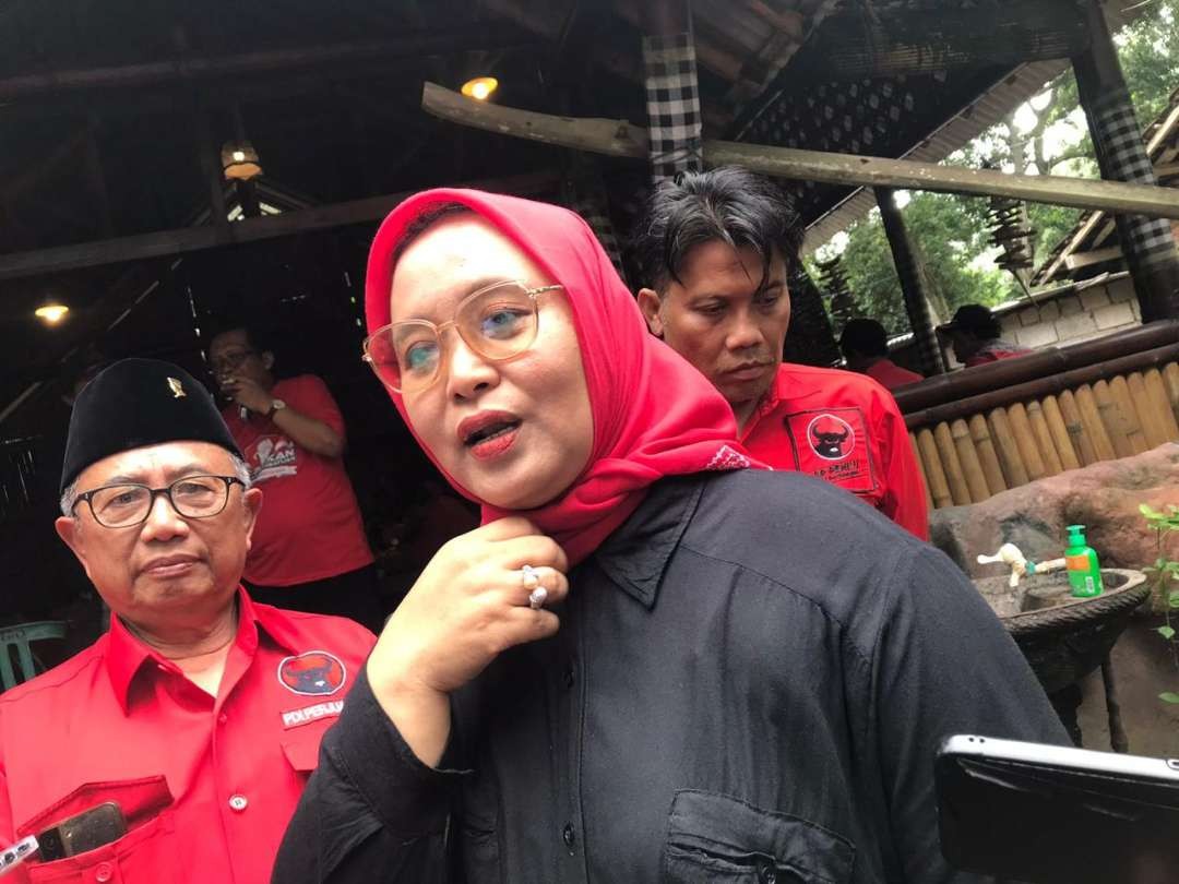 Erma Susanti, Plt Wakil Ketua DPD PDIP Jawa Timur, saat hadir di konsolidasi PDIP Kabupaten Blitar. (Foto: Choirul Anam/Ngopibareng.id)