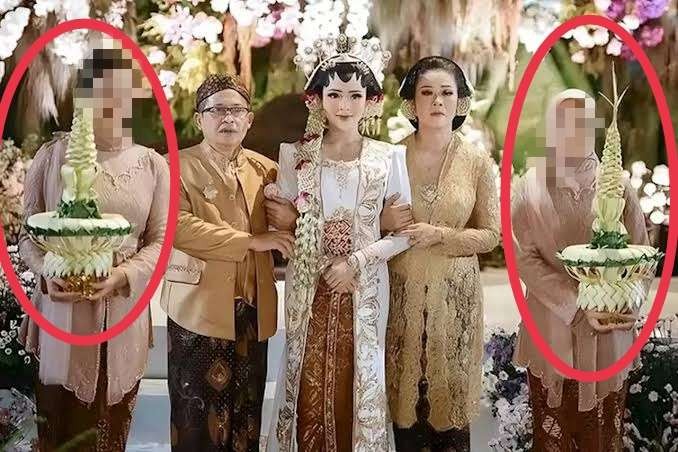 Posisi kembar mayang di i pernikahan Denny Caknan dan Bella Bonita tak diangkat tinggi, jadi perbincangan netizen. (Foto: TikTok)