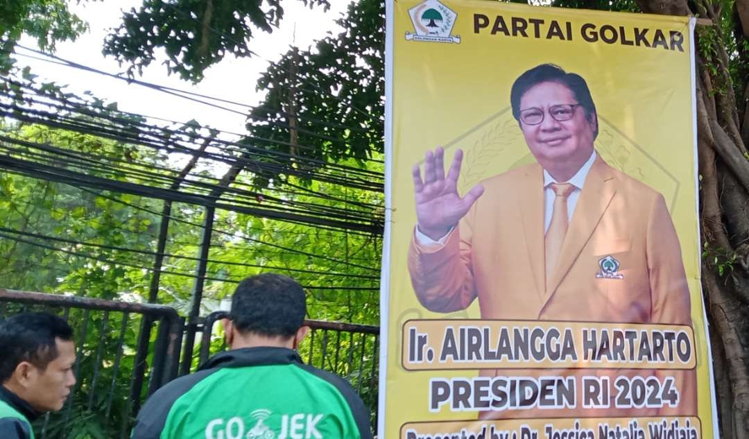 Baliho Airlangga Hartarto Presiden 2024 kian marak di Jakarta dan di kota kota yang lain (Foto: Asmanu Sudharso/ngopibareng.id)