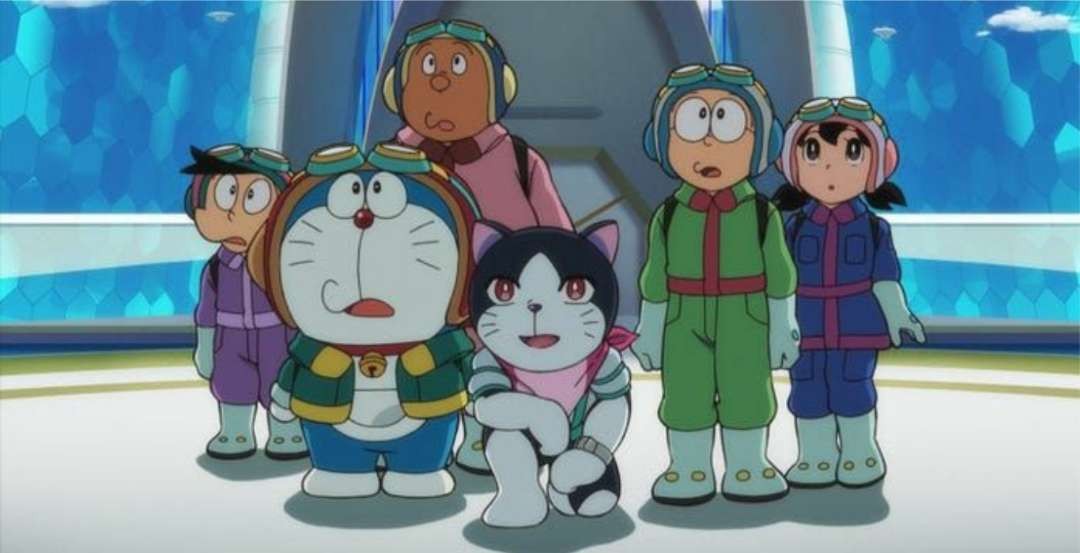 Doraemon bertemu kucing Sonya lebih canggih peralatannya petualangan baru, Doraemon The Movie: Nobita's Sky Utopia. (Foto: CBI Pictures)