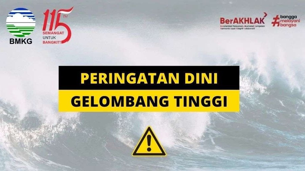 Peringatan dini gelombang tinggi di perairan Indonesia, Kamis-Jumat, 20-21 Juli 2023. (Foto: Instagram @infobmkg)